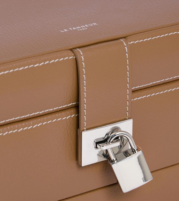 Medium automatic opening leather jewellery box - Image 3