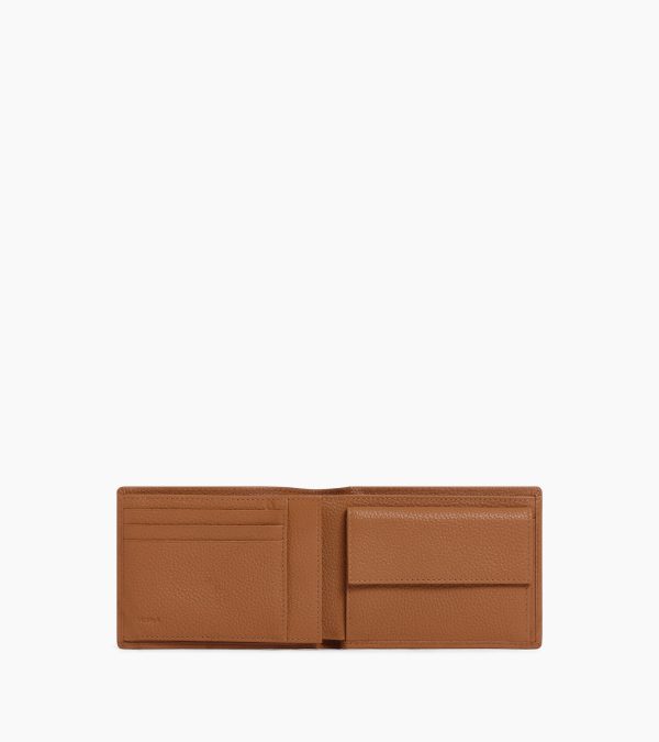 Charles flap wallet with 2 gussets in grained leather - Image 2