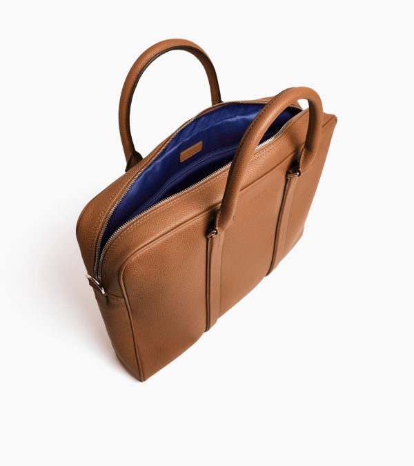 Charles slim, 17" briefcase in grained leather - Image 2