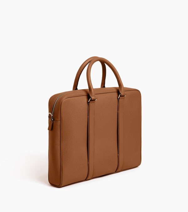 Charles slim, 17" briefcase in grained leather - Image 3