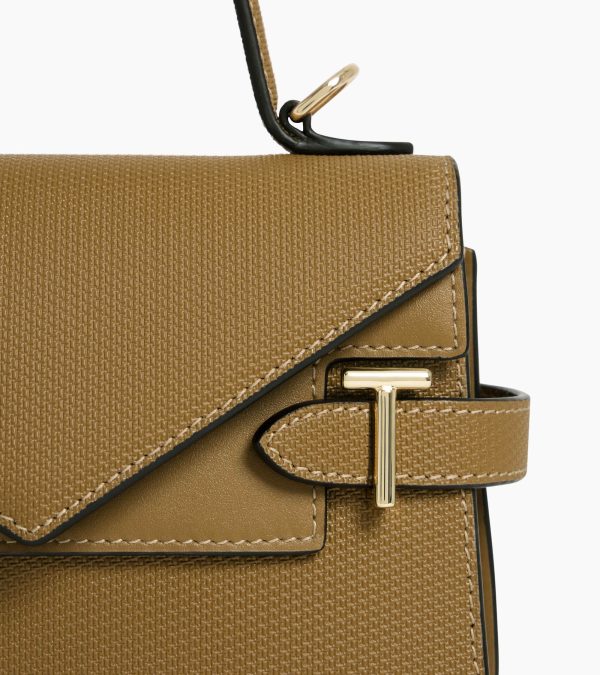 Emilie small handbag with double flap in T-signature leather - Image 2
