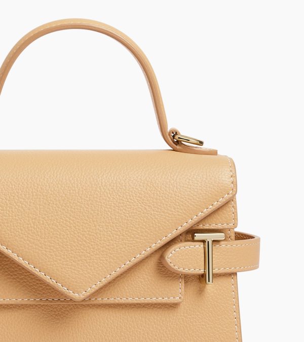 Emilie small handbag with double flap in grained leather - Image 2