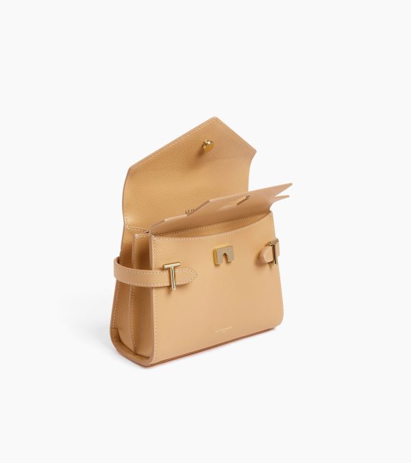 Emilie small handbag with double flap in grained leather - Image 3