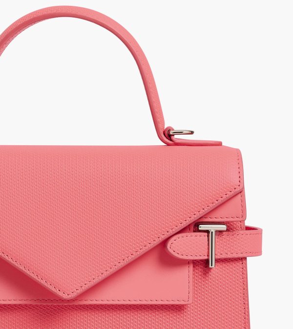 Emilie medium handbag with double flap in T-signature leather - Image 2