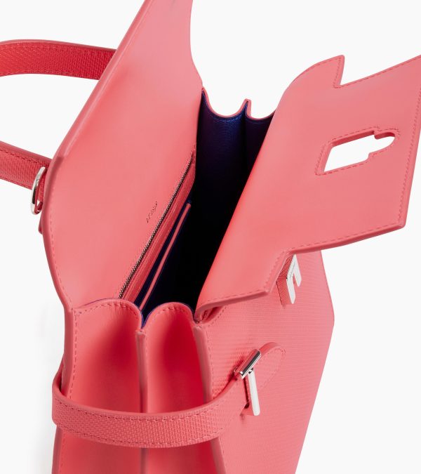 Emilie medium handbag with double flap in T-signature leather - Image 4