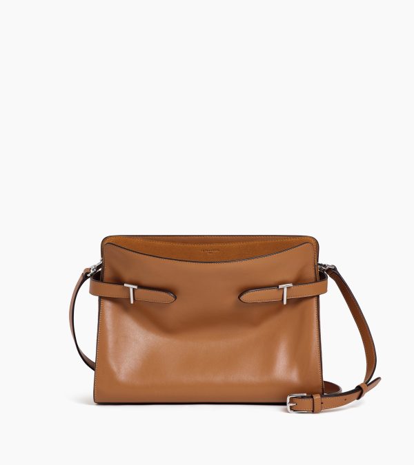 Emie large shoulderbag in smooth leather and nubuck - Image 3