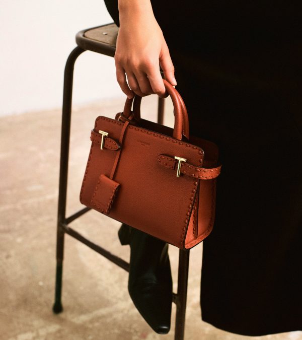 Small Emilie handbag in grained and smooth leather - Image 4
