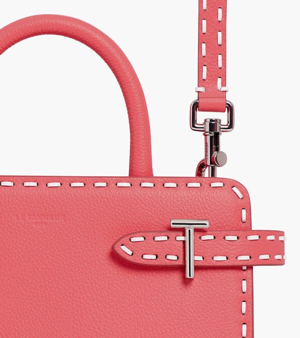 Small Emilie handbag in grained and smooth leather - Image 2