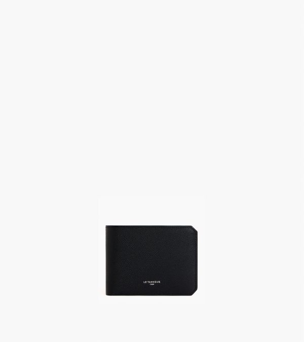 Gaston horizontal wallet 2 flaps in cross grain leather
