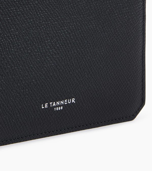 Gaston horizontal wallet 2 flaps in cross grain leather - Image 3