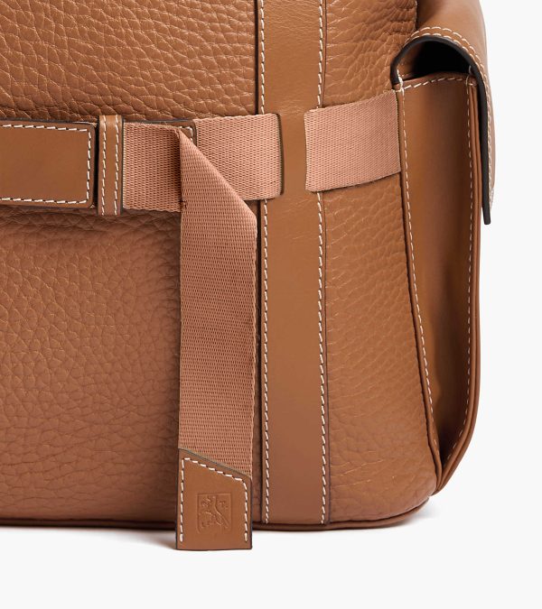 Noah backpack with flap in buffalo grain leather and smooth leather - Image 2