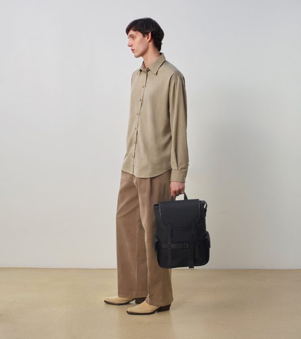 Noah flap backpack in nylon canvas - Image 4
