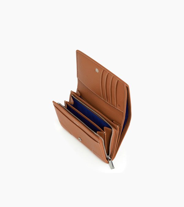Romy coin case with flap closure in grained leather - Image 2