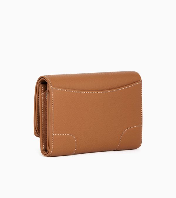 Romy coin case with flap closure in grained leather - Image 3