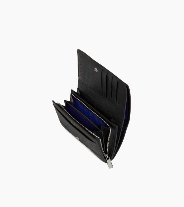 Romy coin case with flap closure in grained leather - Image 2