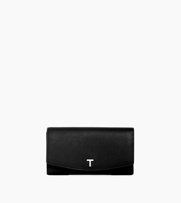 Large Romy flap wallet in grained leather