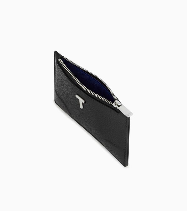 Romy zipped card holder in grained leather - Image 2